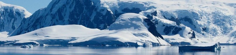 Antarctic mountain and ocean