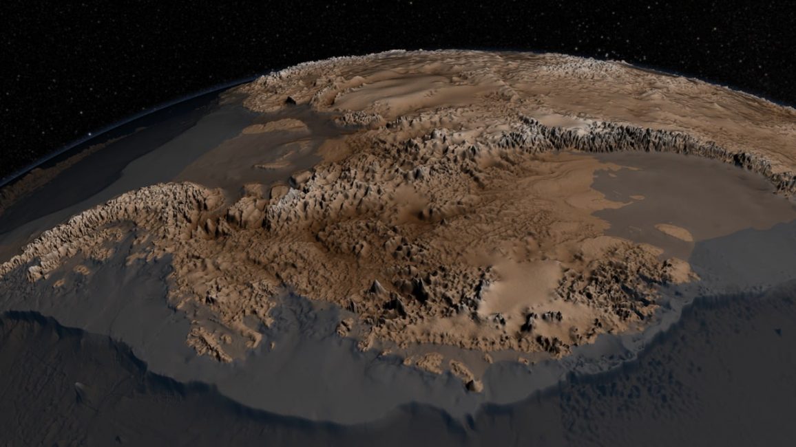 NASA's bedrock bedmap of Antarctica