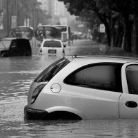cars caught in floodwaters