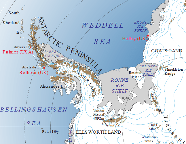 map of Antarctic Peninsula