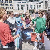 Rally for Antarctica, May 2022. Brandenburg Gate, Berlin. Photo: Saskia Uppenkamp.