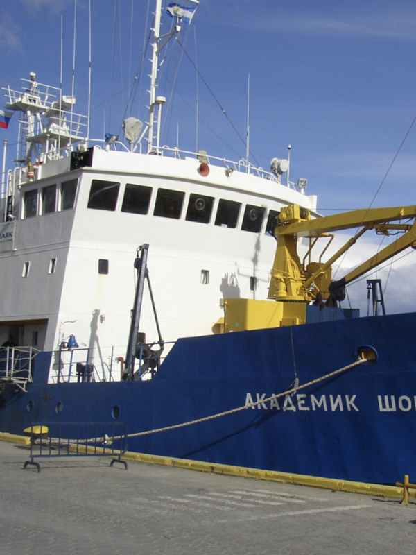 Akademik Shokalskiy in Ushuaia harbor