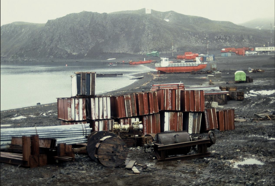 Discarded equipment on King George Island.